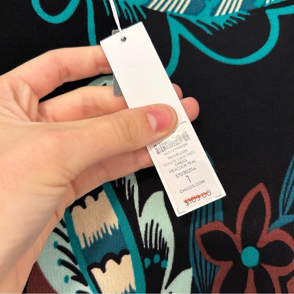 CHICO’S Petite Traveler Floral Dress Size 1 Medium/8 - Picture 10 of 11